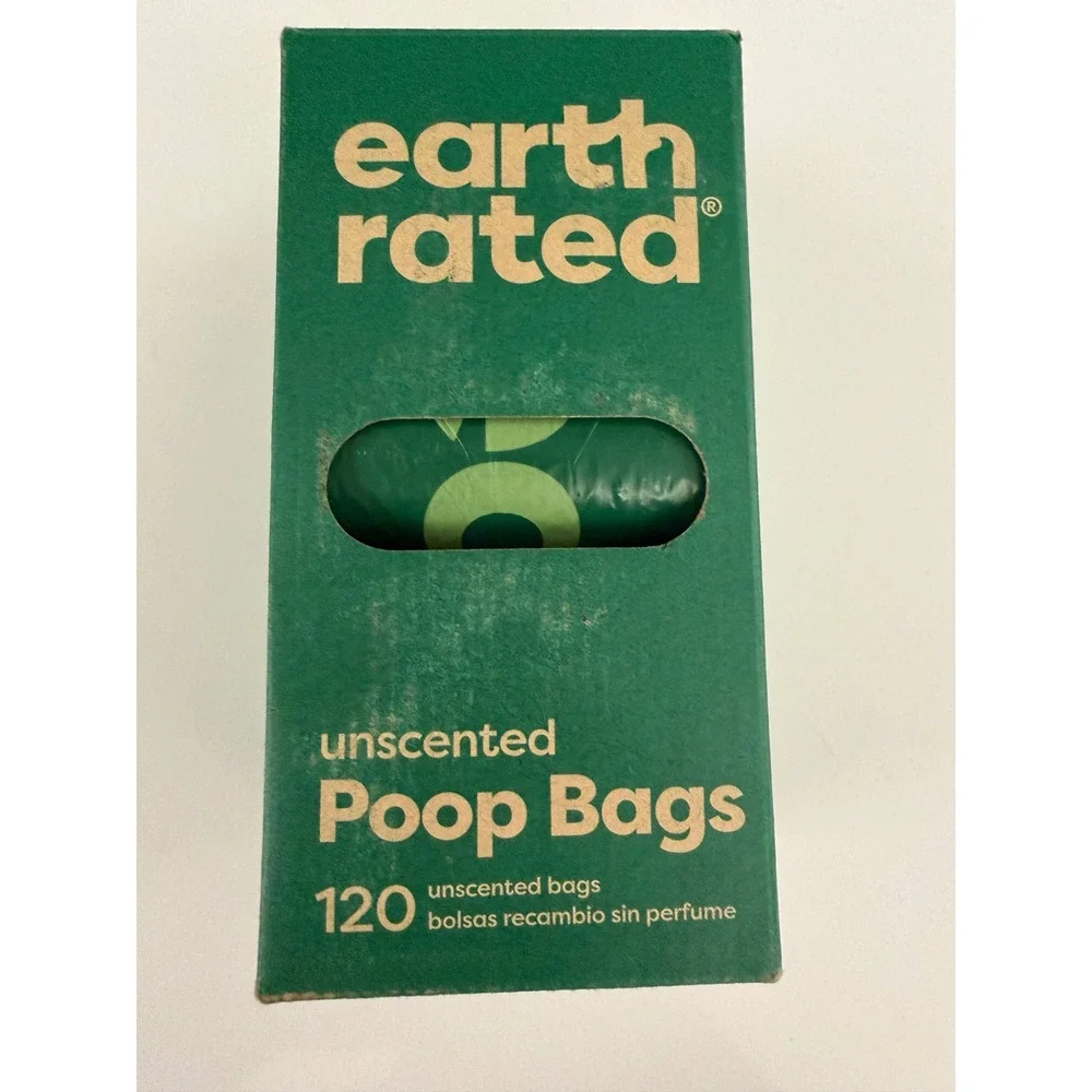 Earth Rated Unscented Dog Poop Bags 120 Count 8 Refill Rolls Green 9x13 Inch